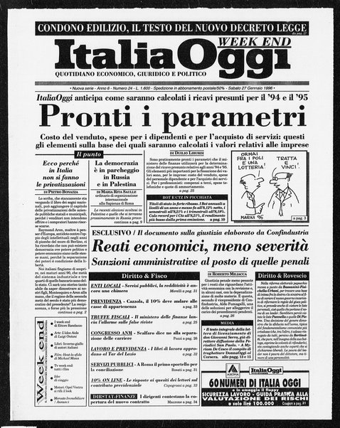 Italia oggi : quotidiano di economia finanza e politica